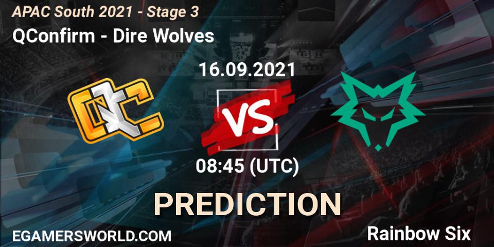 QConfirm - Dire Wolves: прогноз. 16.09.2021 at 09:15, Rainbow Six, APAC South 2021 - Stage 3
