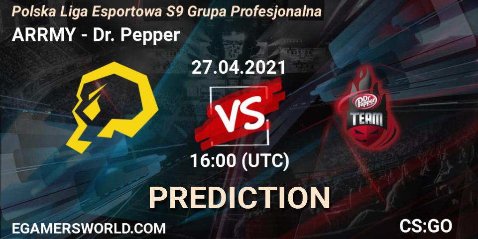 ARRMY - Dr. Pepper: прогноз. 27.04.2021 at 16:00, Counter-Strike (CS2), Polska Liga Esportowa S9 Grupa Profesjonalna