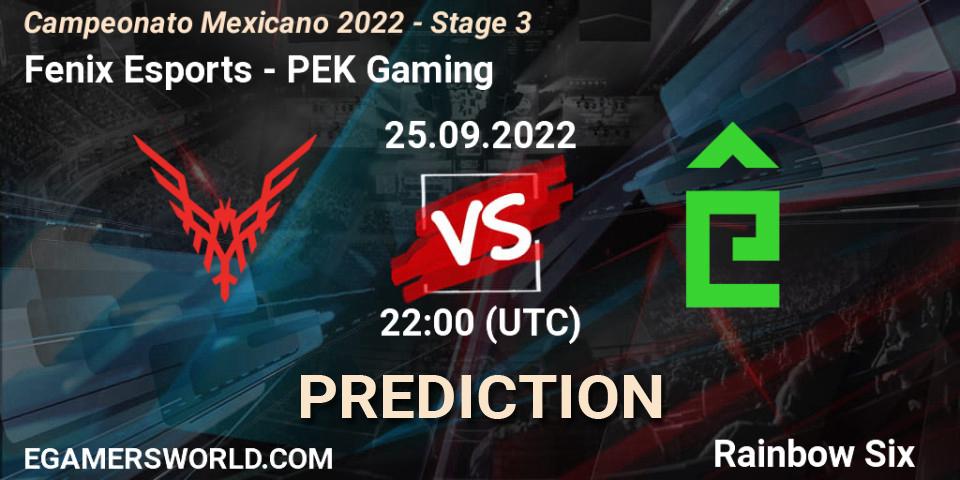 Fenix Esports - PÊEK Gaming: прогноз. 25.09.2022 at 22:00, Rainbow Six, Campeonato Mexicano 2022 - Stage 3