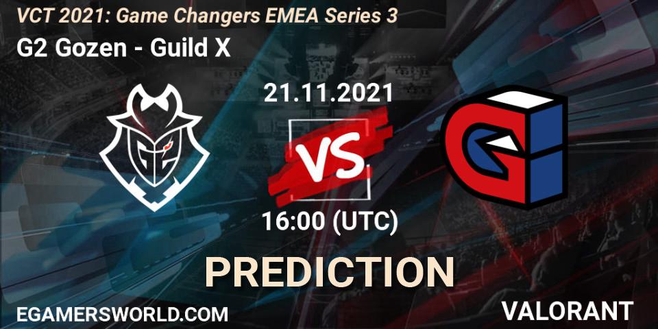 G2 Gozen - Guild X: прогноз. 21.11.2021 at 16:00, VALORANT, VCT 2021: Game Changers EMEA Series 3