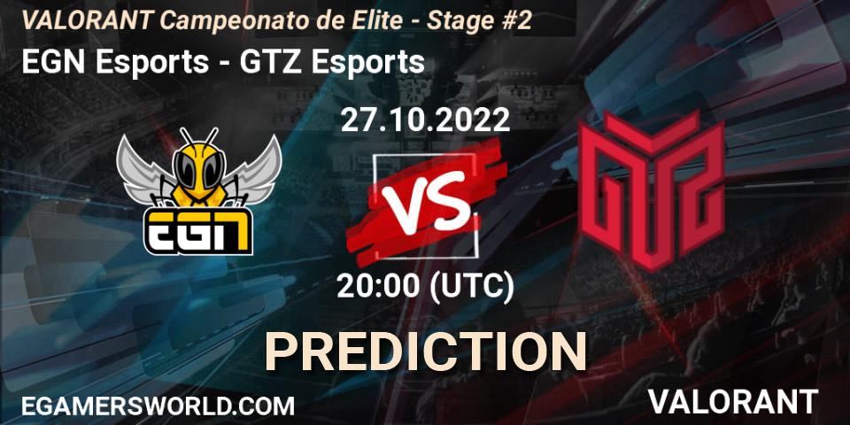 EGN Esports - GTZ Esports: прогноз. 27.10.2022 at 20:00, VALORANT, VALORANT Campeonato de Elite - Stage #2
