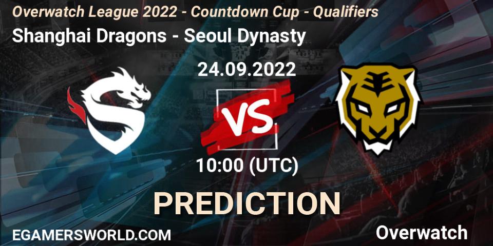 Shanghai Dragons - Seoul Dynasty: прогноз. 24.09.2022 at 10:00, Overwatch, Overwatch League 2022 - Countdown Cup - Qualifiers