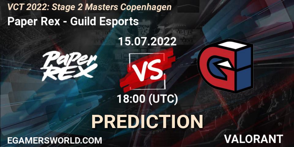 Paper Rex - Guild Esports: прогноз. 14.07.2022 at 15:15, VALORANT, VCT 2022: Stage 2 Masters Copenhagen