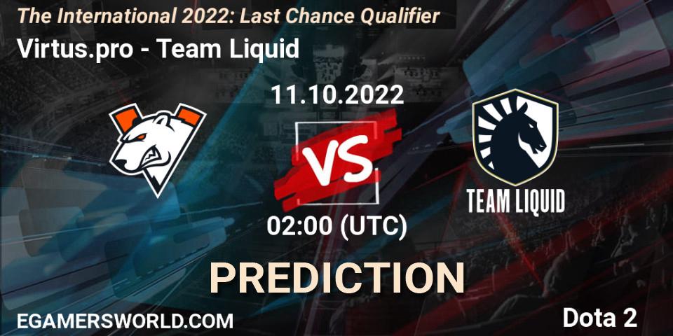 Virtus.pro - Team Liquid: прогноз. 11.10.22, Dota 2, The International 2022: Last Chance Qualifier