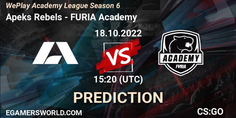 Apeks Rebels - FURIA Academy: прогноз. 18.10.2022 at 15:50, Counter-Strike (CS2), WePlay Academy League Season 6