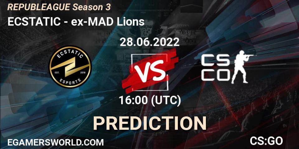 ECSTATIC - ex-MAD Lions: прогноз. 28.06.2022 at 16:00, Counter-Strike (CS2), REPUBLEAGUE Season 3