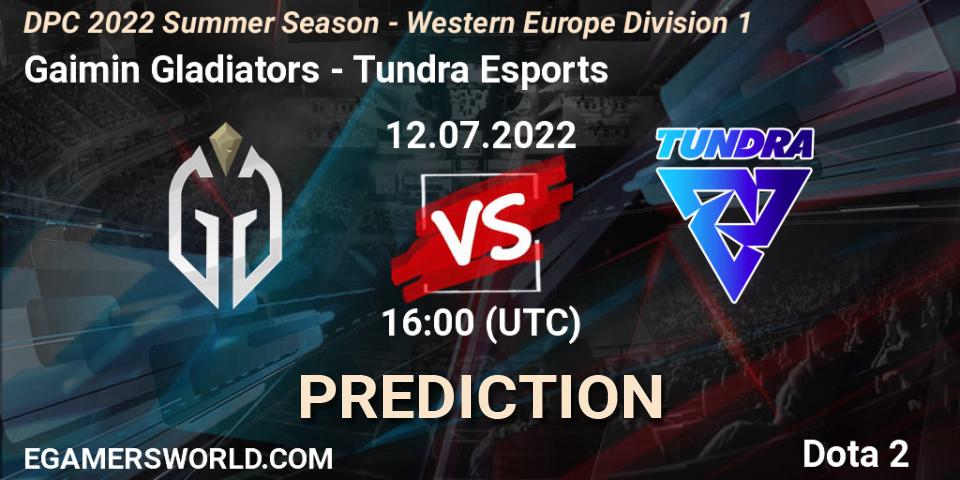 Gaimin Gladiators - Tundra Esports: прогноз. 12.07.22, Dota 2, DPC WEU 2021/2022 Tour 3: Division I