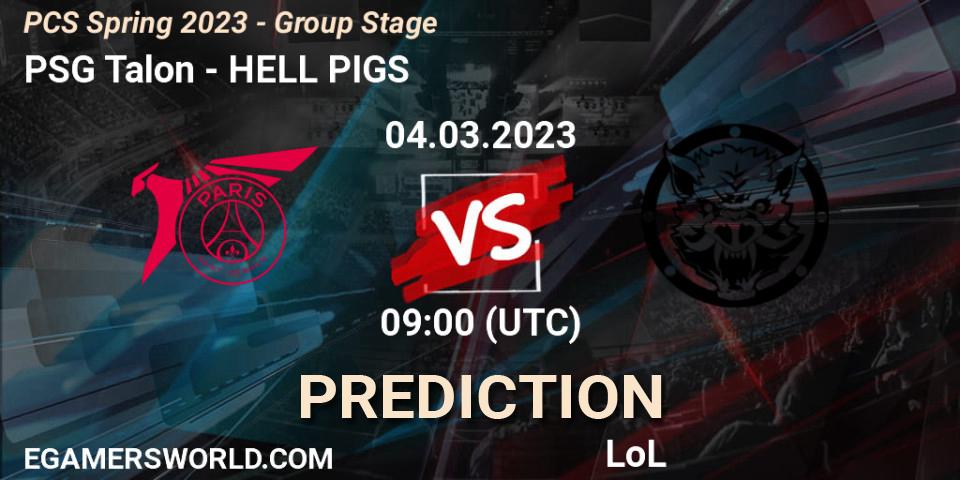 PSG Talon - HELL PIGS: прогноз. 11.02.2023 at 10:00, LoL, PCS Spring 2023 - Group Stage