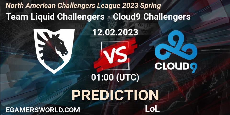 Team Liquid Challengers - Cloud9 Challengers: прогноз. 12.02.2023 at 01:00, LoL, NACL 2023 Spring - Group Stage