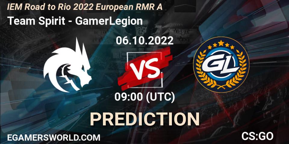 Team Spirit - GamerLegion: прогноз. 06.10.2022 at 09:00, Counter-Strike (CS2), IEM Road to Rio 2022 European RMR A