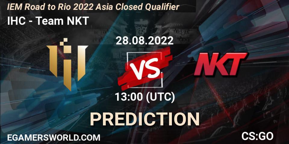 IHC - Team NKT: прогноз. 28.08.22, CS2 (CS:GO), IEM Road to Rio 2022 Asia Closed Qualifier