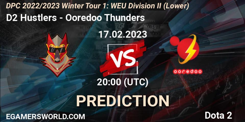 D2 Hustlers - Ooredoo Thunders: прогноз. 17.02.23, Dota 2, DPC 2022/2023 Winter Tour 1: WEU Division II (Lower)