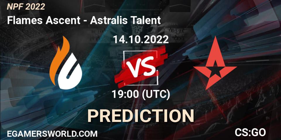 Flames Ascent - Astralis Talent: прогноз. 14.10.22, CS2 (CS:GO), NPF 2022