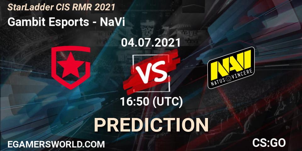 Gambit Esports - NaVi: прогноз. 04.07.2021 at 16:50, Counter-Strike (CS2), StarLadder CIS RMR 2021