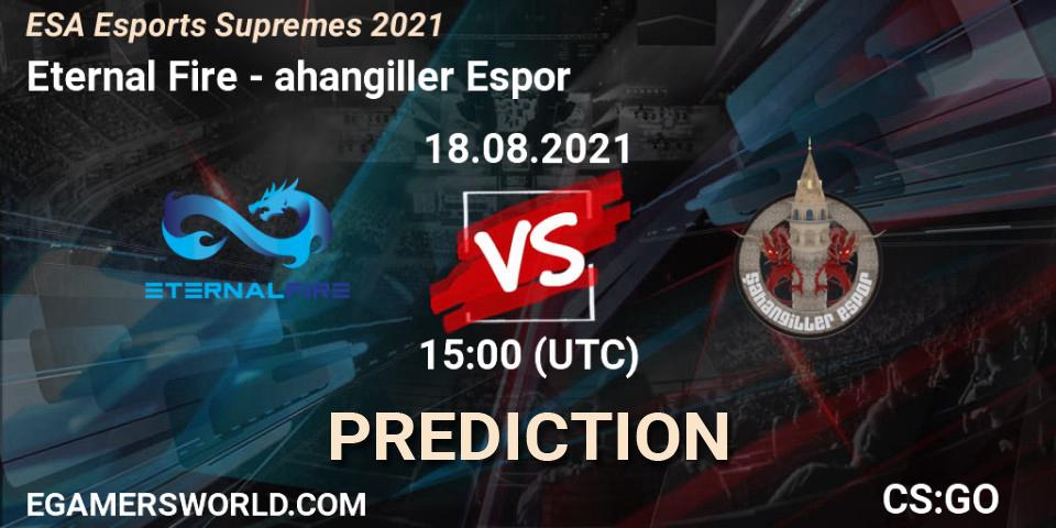 Eternal Fire - Şahangiller Espor: прогноз. 18.08.2021 at 15:10, Counter-Strike (CS2), ESA Esports Supremes 2021