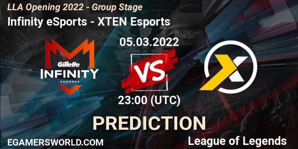 Infinity eSports - XTEN Esports: прогноз. 05.03.2022 at 22:00, LoL, LLA Opening 2022 - Group Stage