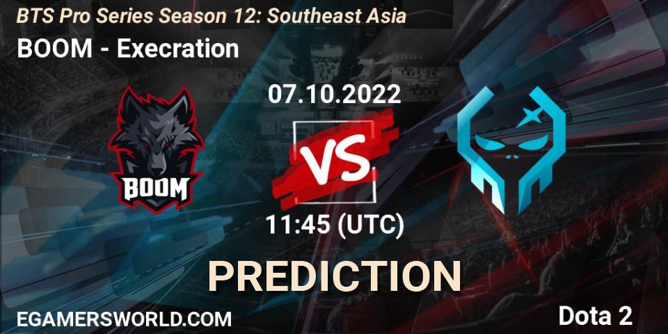 BOOM - Execration: прогноз. 07.10.2022 at 11:42, Dota 2, BTS Pro Series Season 12: Southeast Asia