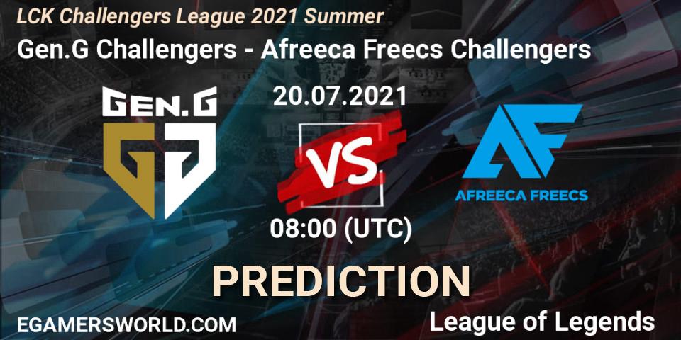 Gen.G Challengers - Afreeca Freecs Challengers: прогноз. 20.07.2021 at 09:00, LoL, LCK Challengers League 2021 Summer