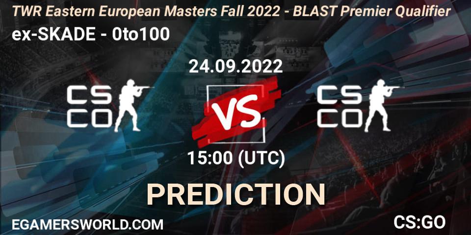 ex-SKADE - 0to100: прогноз. 24.09.2022 at 08:00, Counter-Strike (CS2), TWR Eastern European Masters: Fall 2022