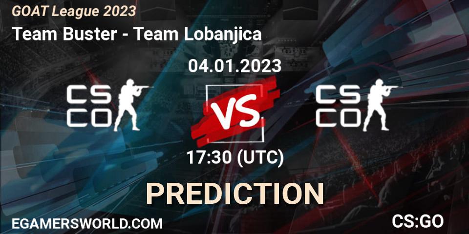 Team Buster - Team Lobanjica: прогноз. 04.01.2023 at 17:30, Counter-Strike (CS2), GOAT League 2023