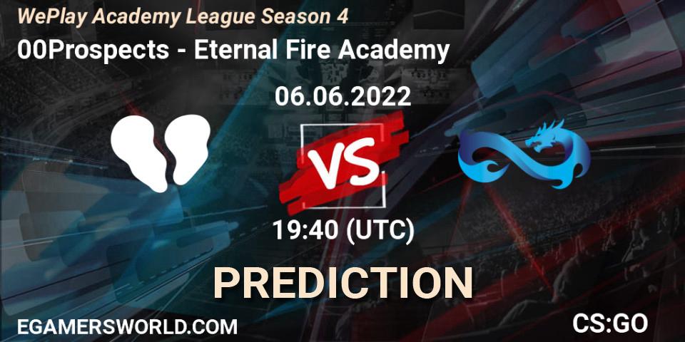 00Prospects - Eternal Fire Academy: прогноз. 06.06.22, CS2 (CS:GO), WePlay Academy League Season 4