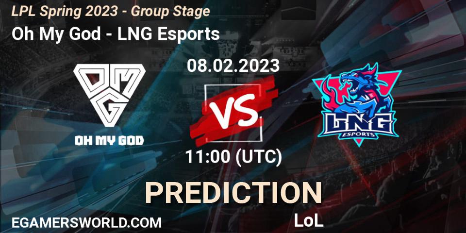 Oh My God - LNG Esports: прогноз. 08.02.23, LoL, LPL Spring 2023 - Group Stage