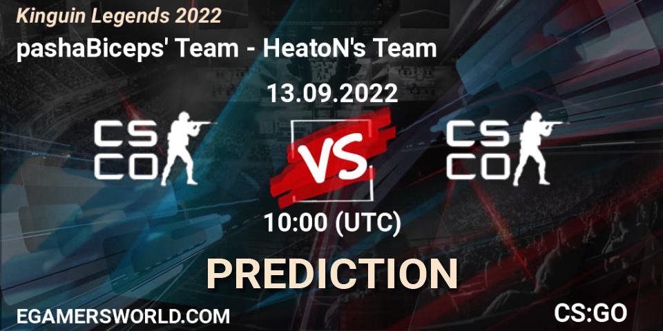 pashaBiceps' Team - HeatoN's Team: прогноз. 13.09.2022 at 10:00, Counter-Strike (CS2), Kinguin Legends 2022
