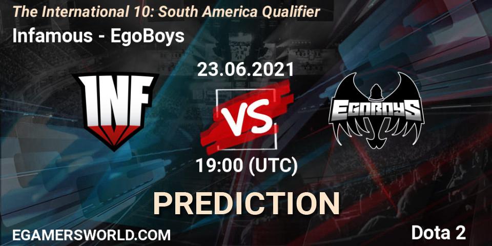 Infamous - EgoBoys: прогноз. 23.06.21, Dota 2, The International 10: South America Qualifier