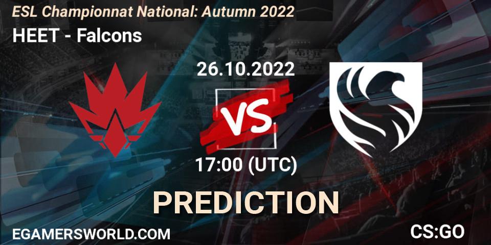 HEET - Falcons: прогноз. 26.10.2022 at 17:00, Counter-Strike (CS2), ESL Championnat National: Autumn 2022