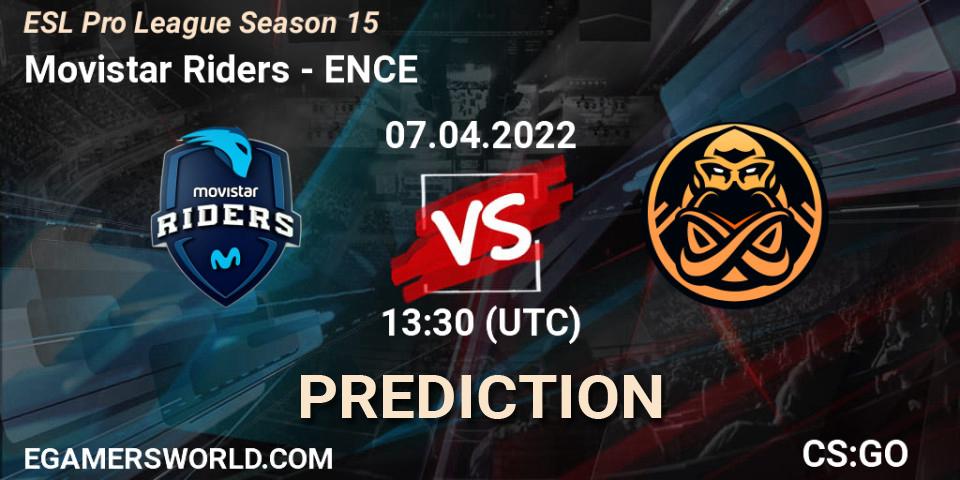 Movistar Riders - ENCE: прогноз. 07.04.2022 at 13:30, Counter-Strike (CS2), ESL Pro League Season 15
