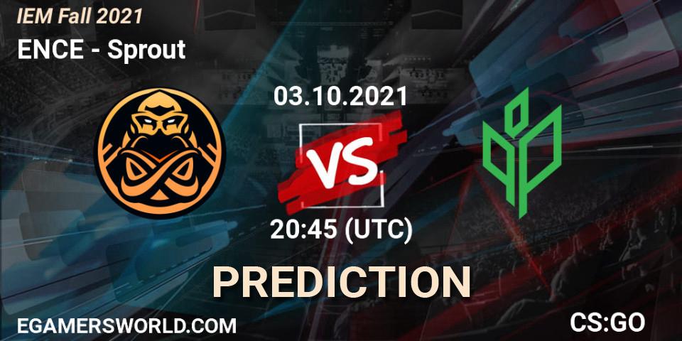 ENCE - Sprout: прогноз. 03.10.2021 at 20:15, Counter-Strike (CS2), IEM Fall 2021: Europe RMR