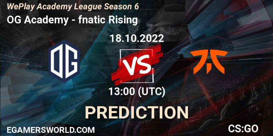 OG Academy - fnatic Rising: прогноз. 18.10.2022 at 13:05, Counter-Strike (CS2), WePlay Academy League Season 6