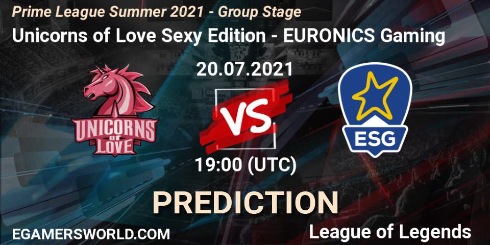 Unicorns of Love Sexy Edition - EURONICS Gaming: прогноз. 20.07.21, LoL, Prime League Summer 2021 - Group Stage
