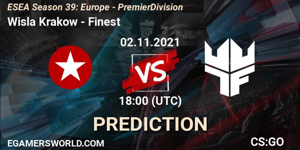 Wisla Krakow - Finest: прогноз. 02.11.2021 at 18:00, Counter-Strike (CS2), ESEA Season 39: Europe - Premier Division