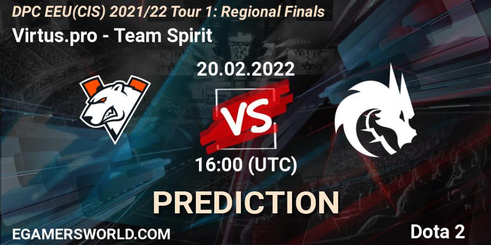Virtus.pro - Team Spirit: прогноз. 20.02.2022 at 16:01, Dota 2, DPC EEU(CIS) 2021/22 Tour 1: Regional Finals