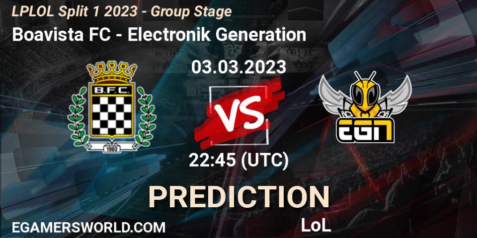 Boavista FC - Electronik Generation: прогноз. 03.02.2023 at 22:45, LoL, LPLOL Split 1 2023 - Group Stage