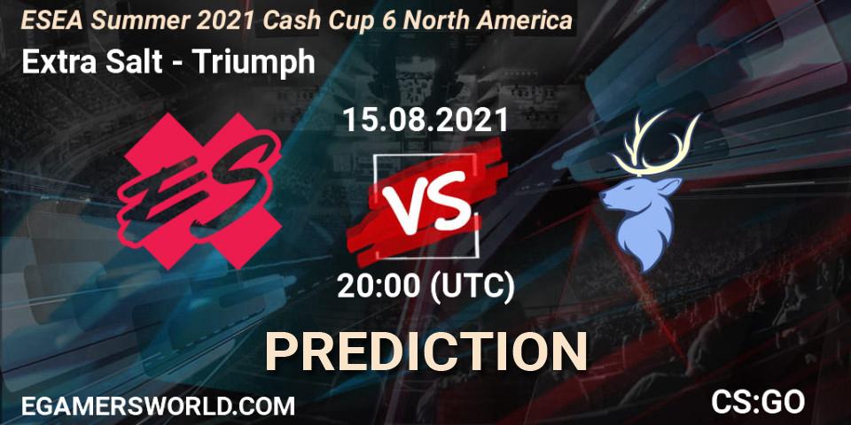 Extra Salt - Triumph: прогноз. 15.08.2021 at 20:00, Counter-Strike (CS2), ESEA Cash Cup: North America - Summer 2021 #6