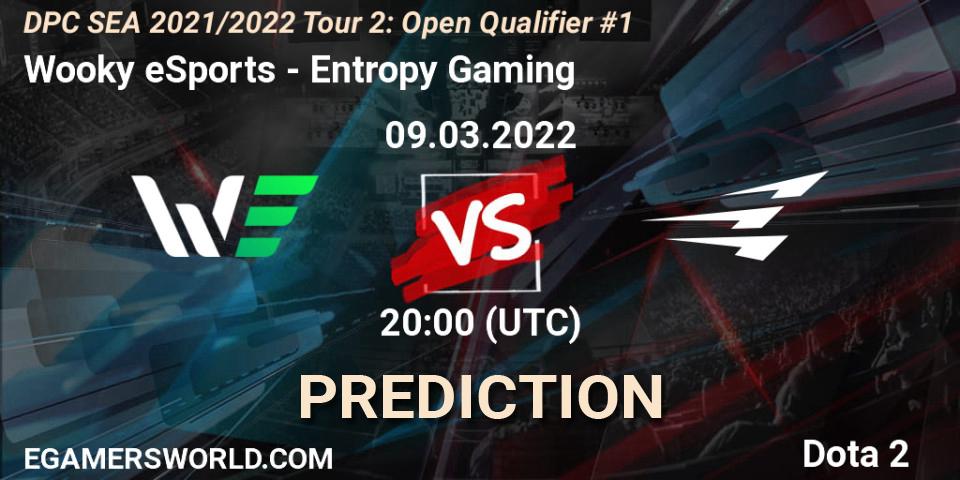 Wooky eSports - Entropy Gaming: прогноз. 09.03.2022 at 20:03, Dota 2, DPC SEA 2021/2022 Tour 2: Open Qualifier #1