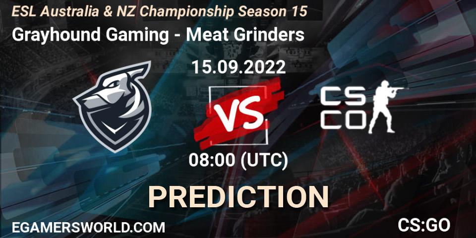 Grayhound Gaming - Meat Grinders: прогноз. 15.09.2022 at 08:00, Counter-Strike (CS2), ESL ANZ Champs Season 15