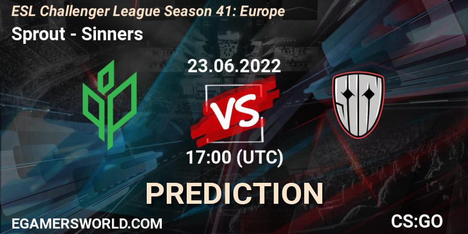 Sprout - Sinners: прогноз. 23.06.2022 at 17:05, Counter-Strike (CS2), ESL Challenger League Season 41: Europe