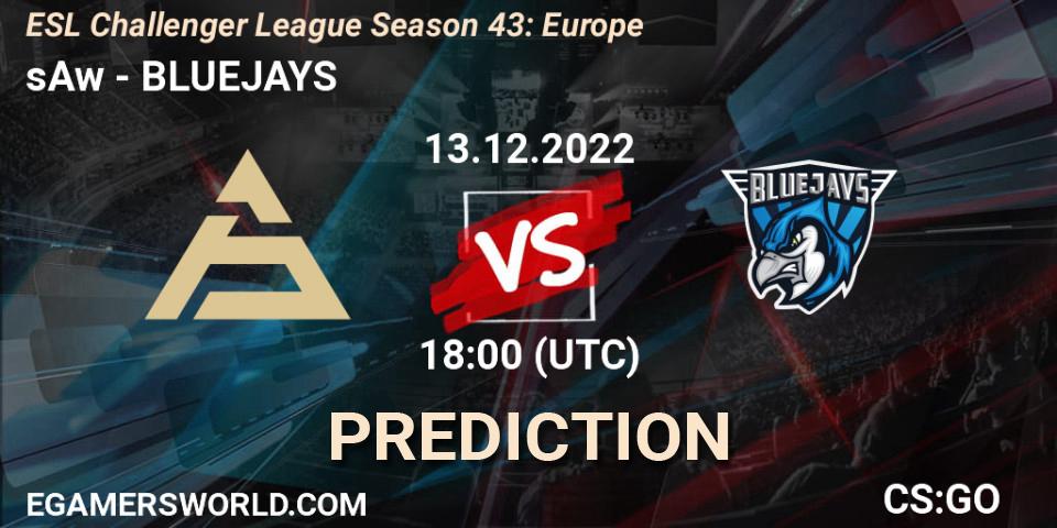 sAw - BLUEJAYS: прогноз. 13.12.22, CS2 (CS:GO), ESL Challenger League Season 43: Europe