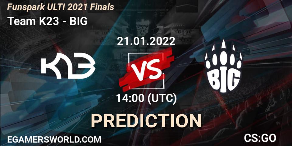 Team K23 - BIG: прогноз. 21.01.2022 at 14:25, Counter-Strike (CS2), Funspark ULTI 2021 Finals