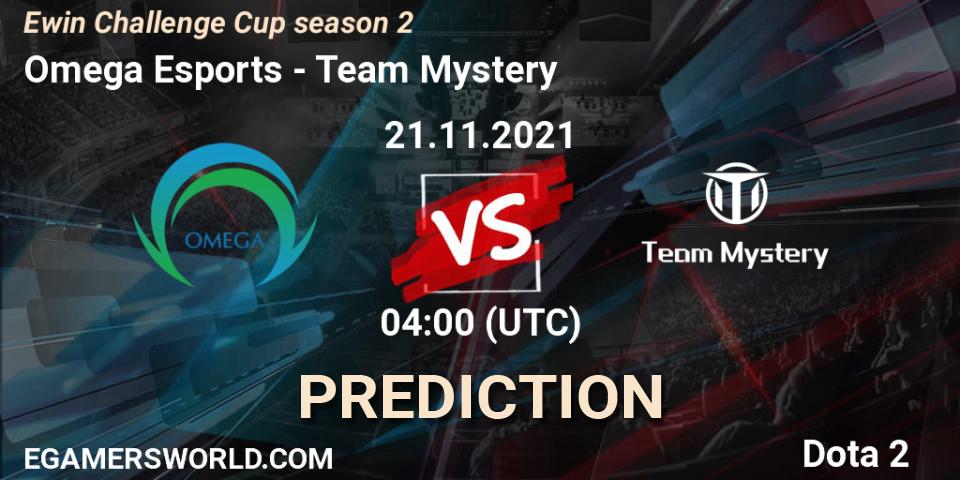 Omega Esports - Team Mystery: прогноз. 21.11.2021 at 04:22, Dota 2, Ewin Challenge Cup season 2