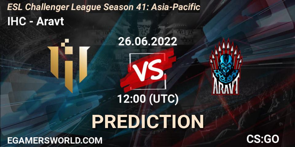 IHC - Aravt: прогноз. 26.06.2022 at 12:00, Counter-Strike (CS2), ESL Challenger League Season 41: Asia-Pacific