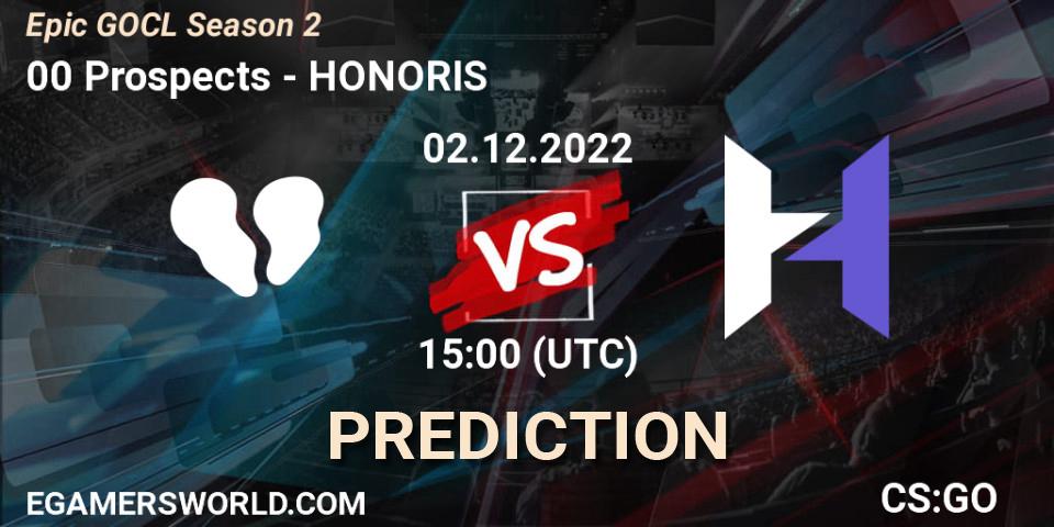 00 Prospects - HONORIS: прогноз. 02.12.22, CS2 (CS:GO), Epic GOCL Season 2