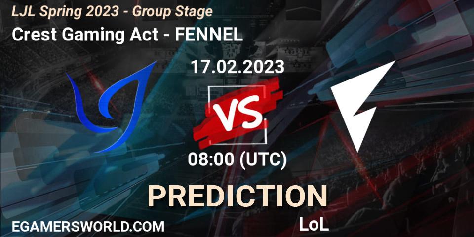 Crest Gaming Act - FENNEL: прогноз. 17.02.2023 at 08:00, LoL, LJL Spring 2023 - Group Stage