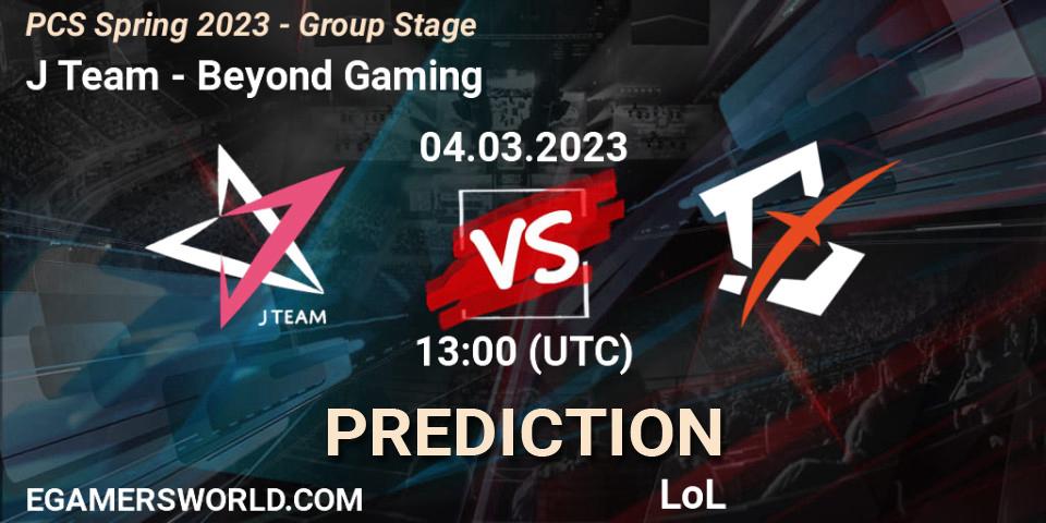 J Team - Beyond Gaming: прогноз. 12.02.2023 at 13:00, LoL, PCS Spring 2023 - Group Stage