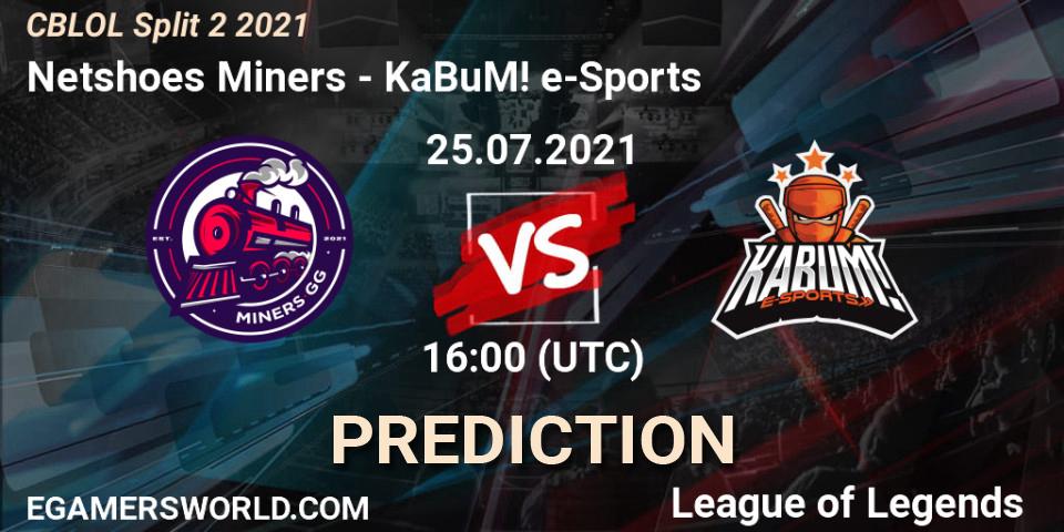 Netshoes Miners - KaBuM! e-Sports: прогноз. 25.07.2021 at 16:00, LoL, CBLOL Split 2 2021
