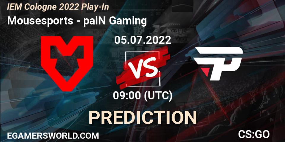 Mousesports - paiN Gaming: прогноз. 05.07.2022 at 09:00, Counter-Strike (CS2), IEM Cologne 2022 Play-In