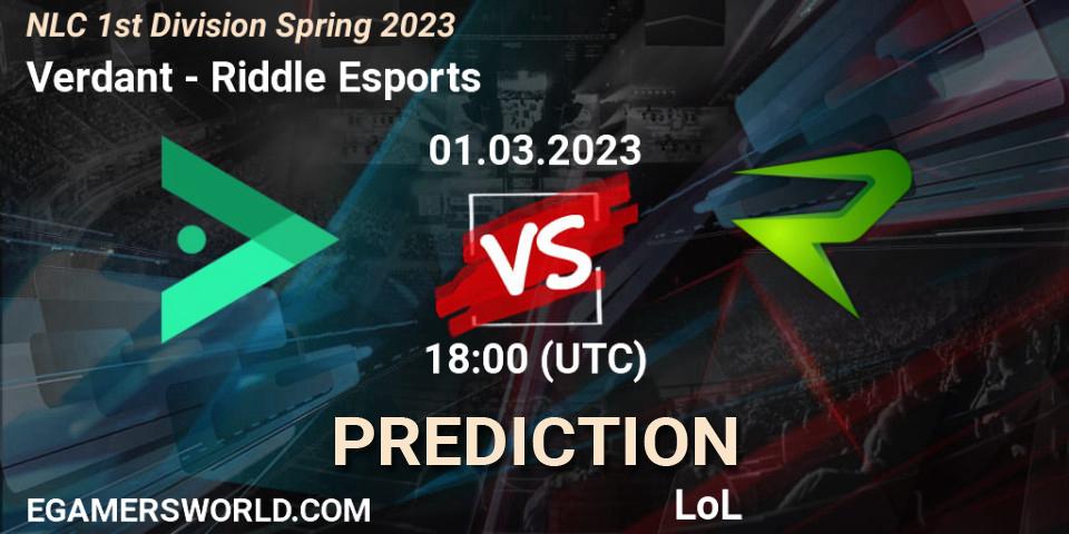 Verdant - Riddle Esports: прогноз. 07.02.23, LoL, NLC 1st Division Spring 2023